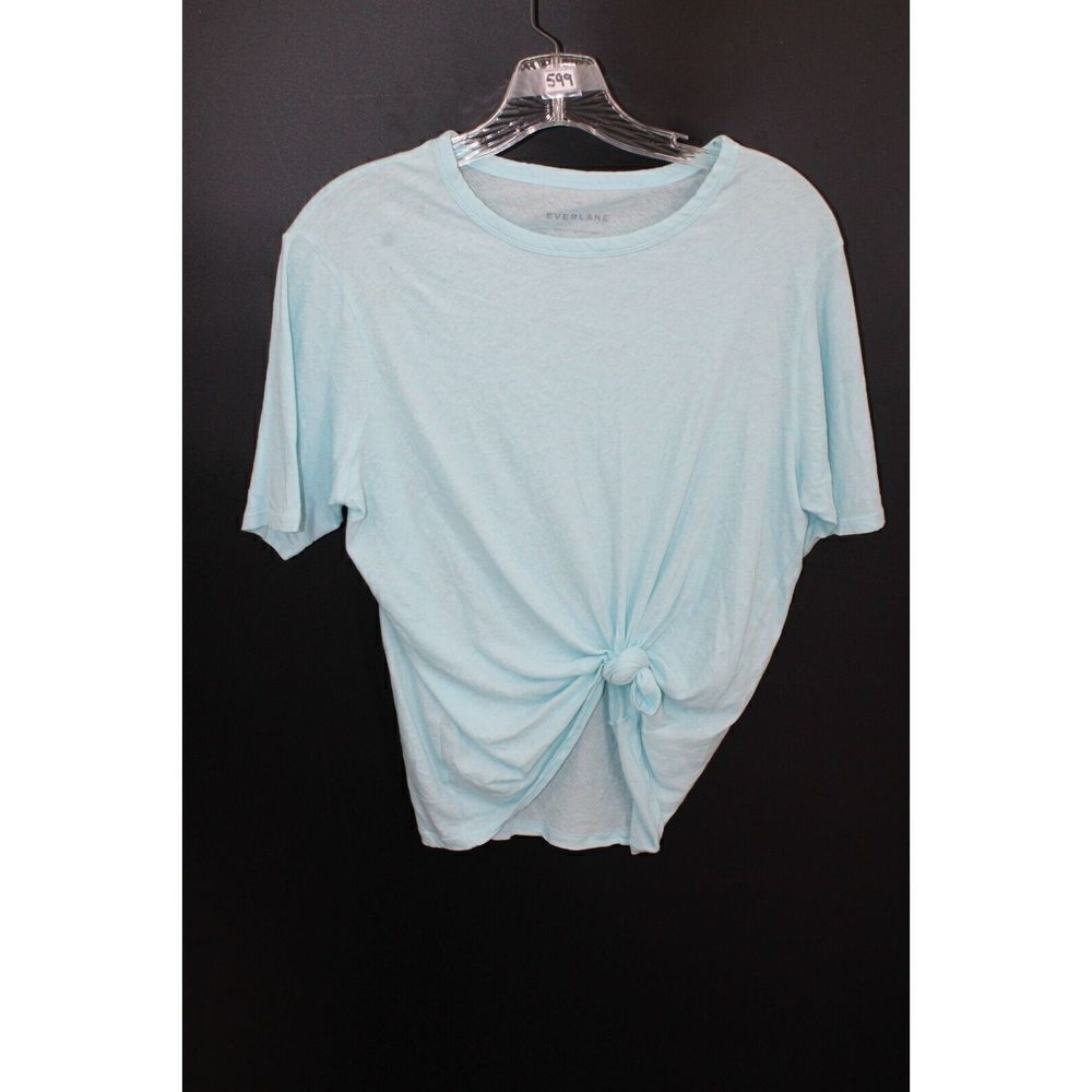 EVERLANE XS KNOT WAIST TEE T-SHIRT LIGHT BLUE